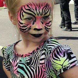 Orlando Festival Face Painter Artist Zebra Face Paint