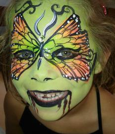 JoAnna Esposito Zombie Butterfly Face Painting Sarasota FL Festival Face Painter Top Best Face Painters